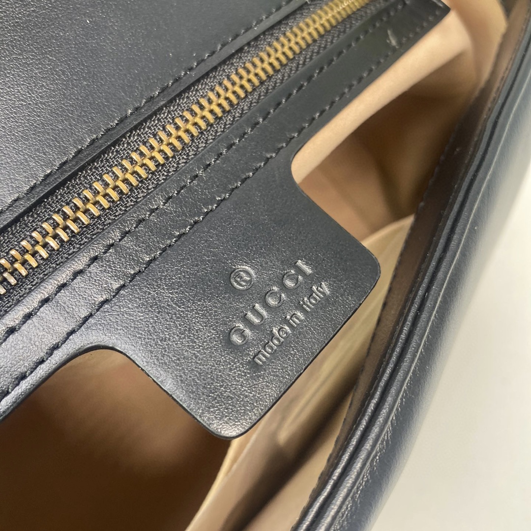 Gucci Marmont Top Handle Bag, Black Leather, Gold-Tone Hardware 10 i1716483590 6581 8