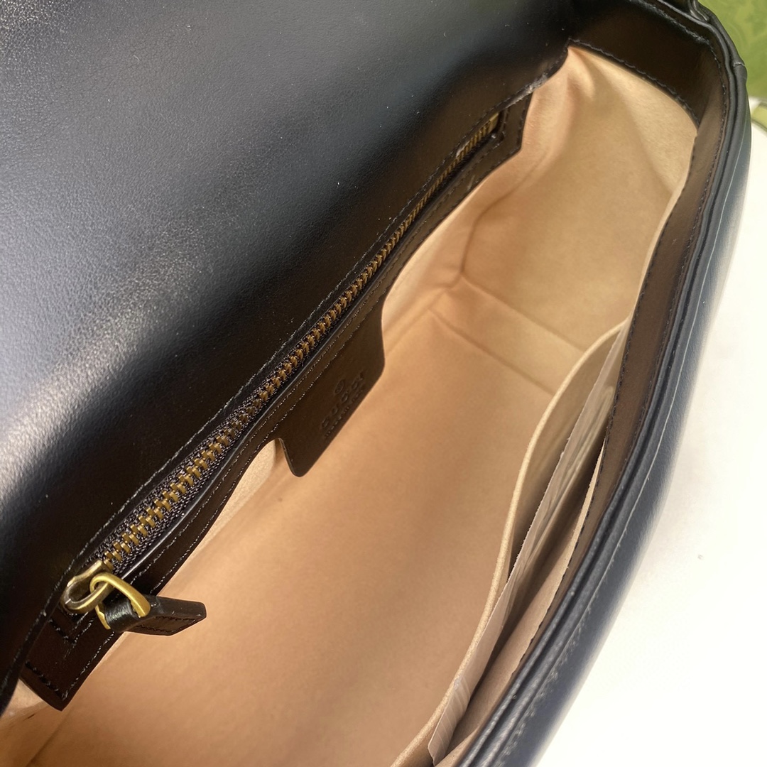Gucci Marmont Top Handle Bag, Black Leather, Gold-Tone Hardware 9 i1716483590 9617 6
