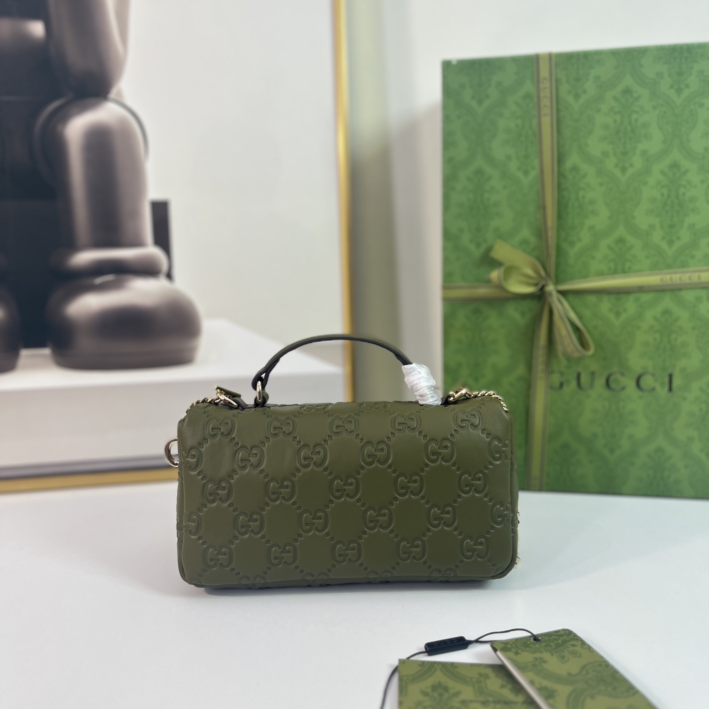 Gucci Shoulder Bag Military Green Embossed Leather Crossbody Purse 806017 3 i1744311678975 9693 0 1