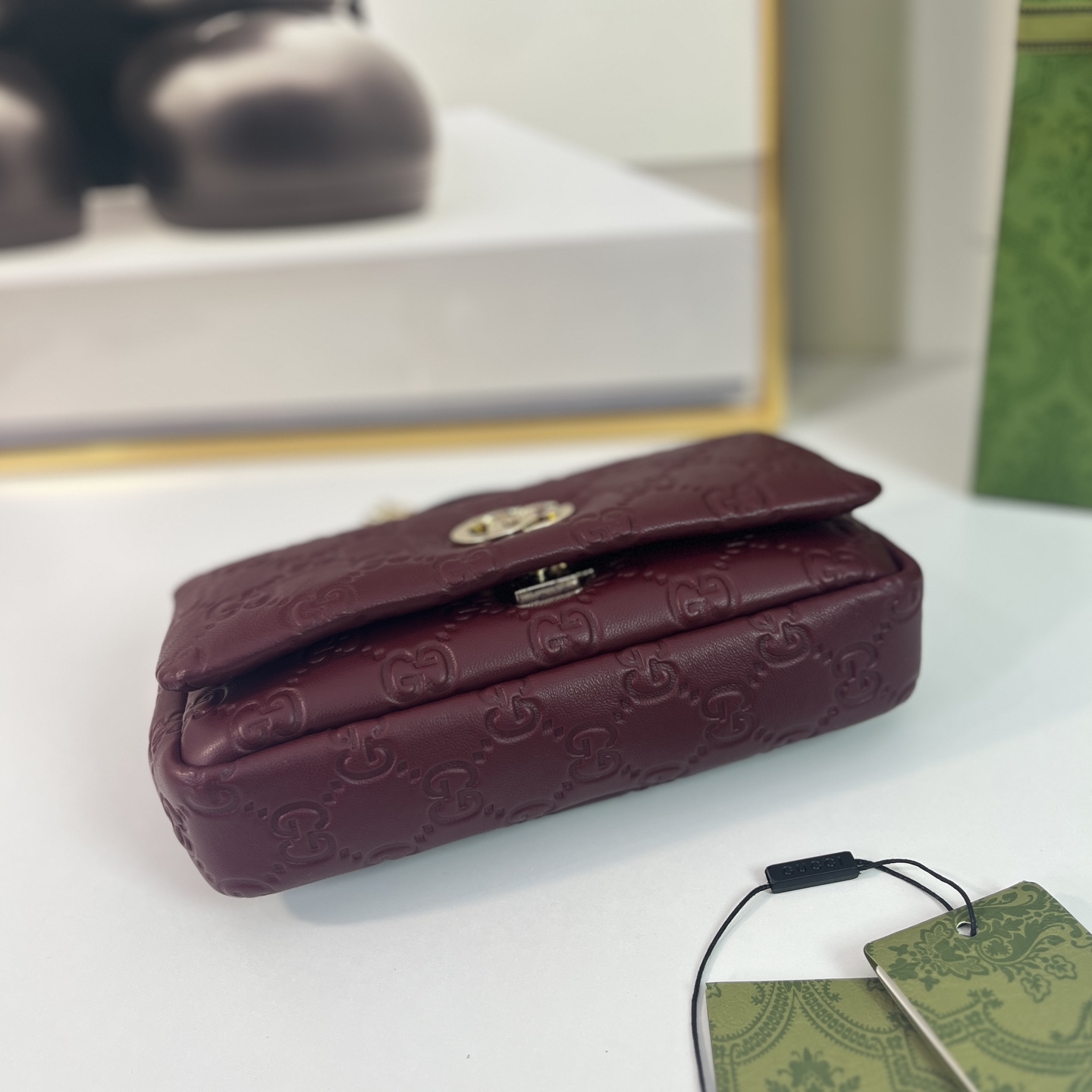 Gucci Burgundy Embossed Leather Mini Top Handle Crossbody Bag 5 i1744312377560 8263 0 3
