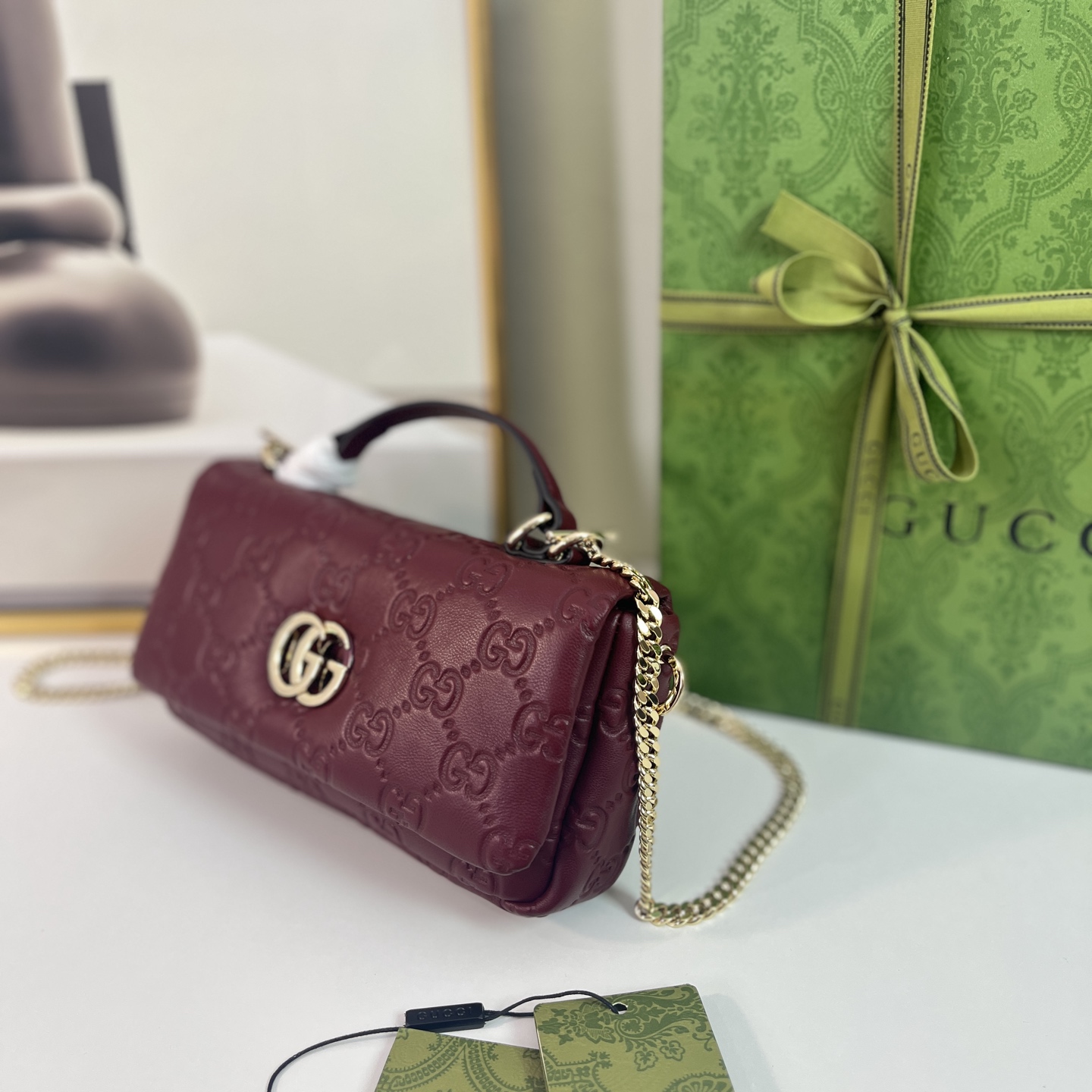 Gucci Burgundy Embossed Leather Mini Top Handle Crossbody Bag 4 i1744312380139 576 0 2
