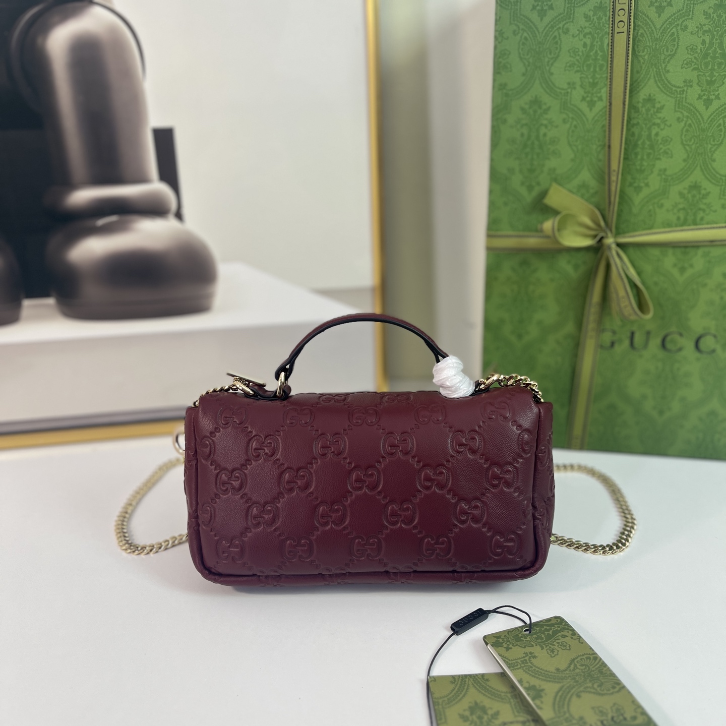 Gucci Burgundy Embossed Leather Mini Top Handle Crossbody Bag 3 i1744312599952 9216 0 8