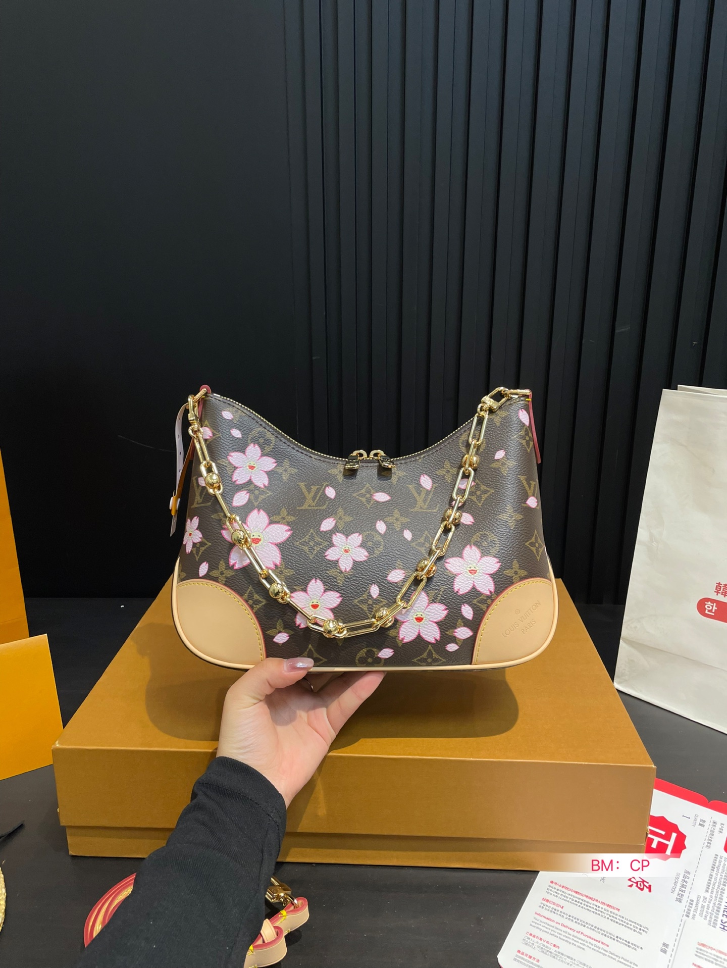 Louis Vuitton Vintage Croissant Bag with Cherry Blossom Design, Shoulder Bag 6 i1746782296396 2692 0 4