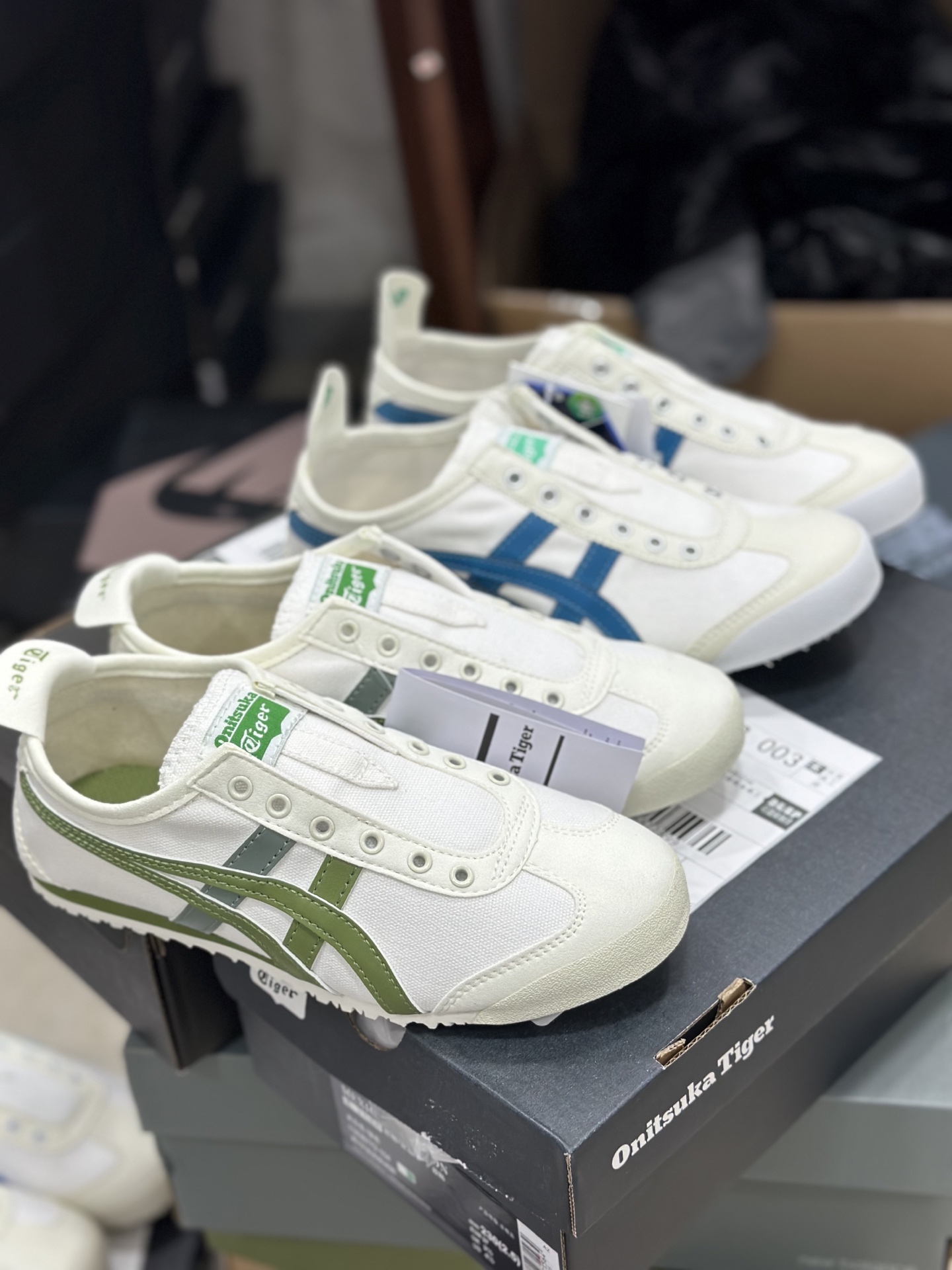 纯原💰220 鬼冢虎 帆布鞋~ 白绿/白蓝拼 尺码:36 37 37.5 38 39 39.5 40 40.5 41.5 42 42.5 43 44 45