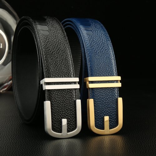 Luxury Leather Belt for Men with Designer Buckle, Genuine Calfskin, 3.8cm Width 1 Luxury Leather Belt for Men with Designer Buckle, Genuine Calfskin, 3.8cm Width