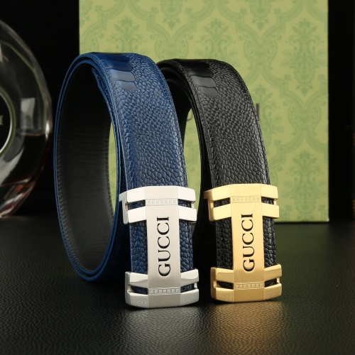 Gucci Men's Belt, 3.8cm Width, Ostrich Footprint Calfskin Leather, Steel Buckle 1 Gucci Men's Belt, 3.8cm Width, Ostrich Footprint Calfskin Leather, Steel Buckle