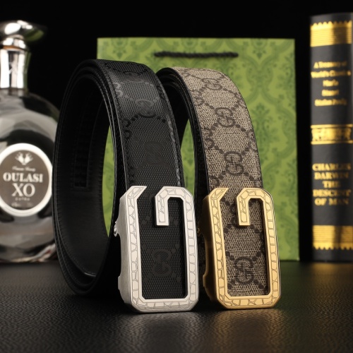 Gucci Men's Belt with Automatic Buckle, Italian Leather, 3.5cm Width 1 Gucci Men's Belt with Automatic Buckle, Italian Leather, 3.5cm Width
