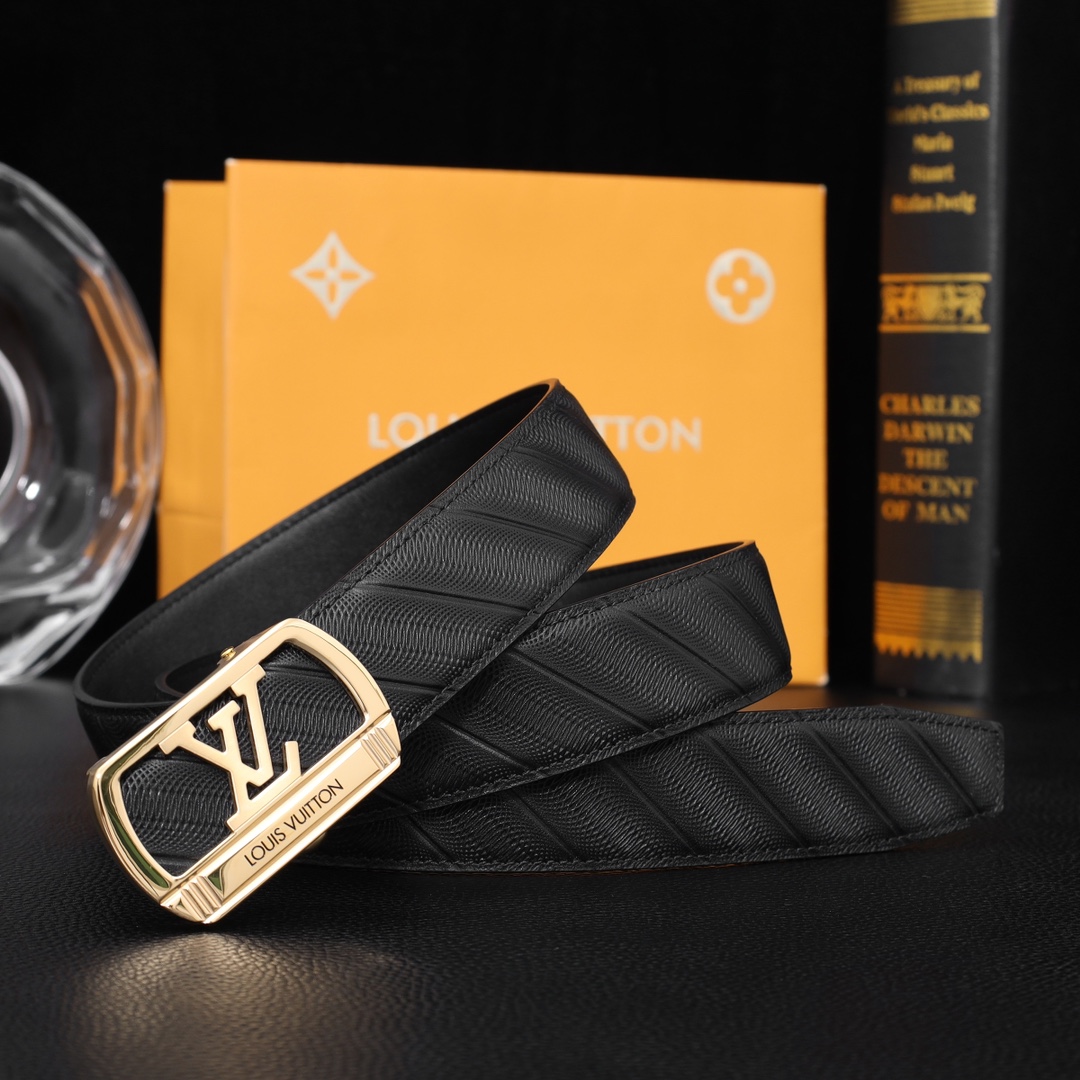 路易威登自动㊙️原单高端品质🎗专柜官网同步🌟支持NFC感应💎宽度3.5精美自动钢扣头💯意大利双面进口头层