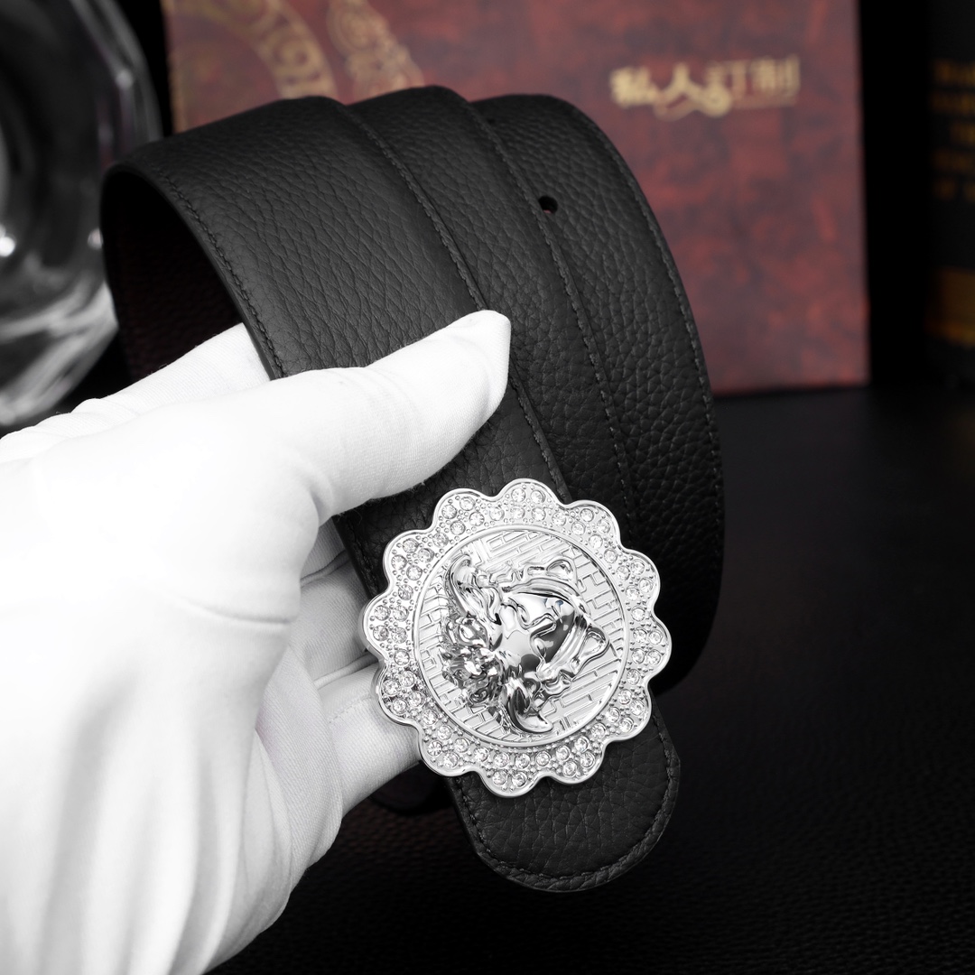    范思哲㊙️原单高端品质🎗专柜官网同步🌟支持NFC感应💎宽度3.8精美镶钻扣头💯意大利双面进口头层荔