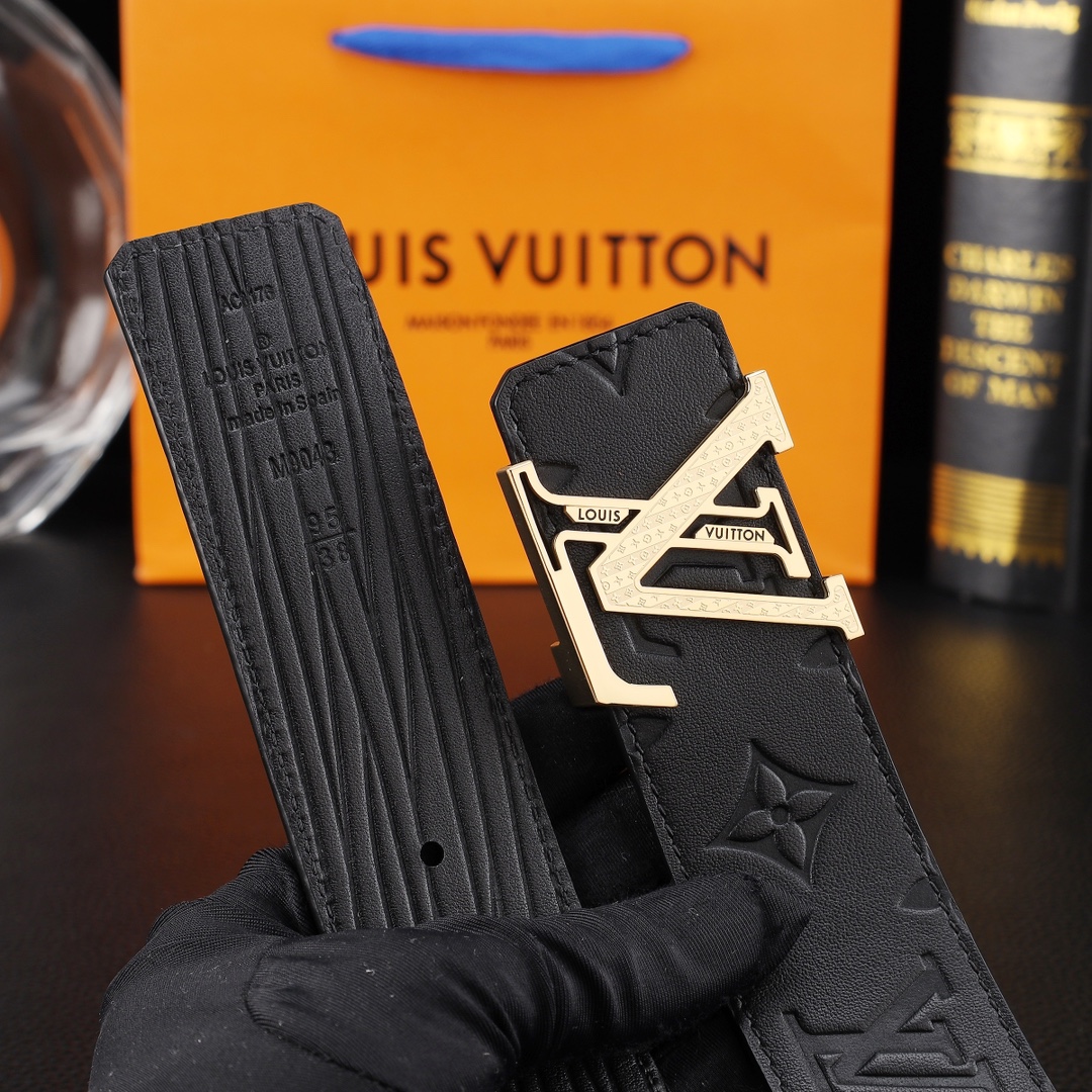 路易威登㊙️原单高端品质🎗专柜官网同步🌟支持NFC感应💎宽度3.8精美钢扣头💯意大利进口头层小牛皮原版花