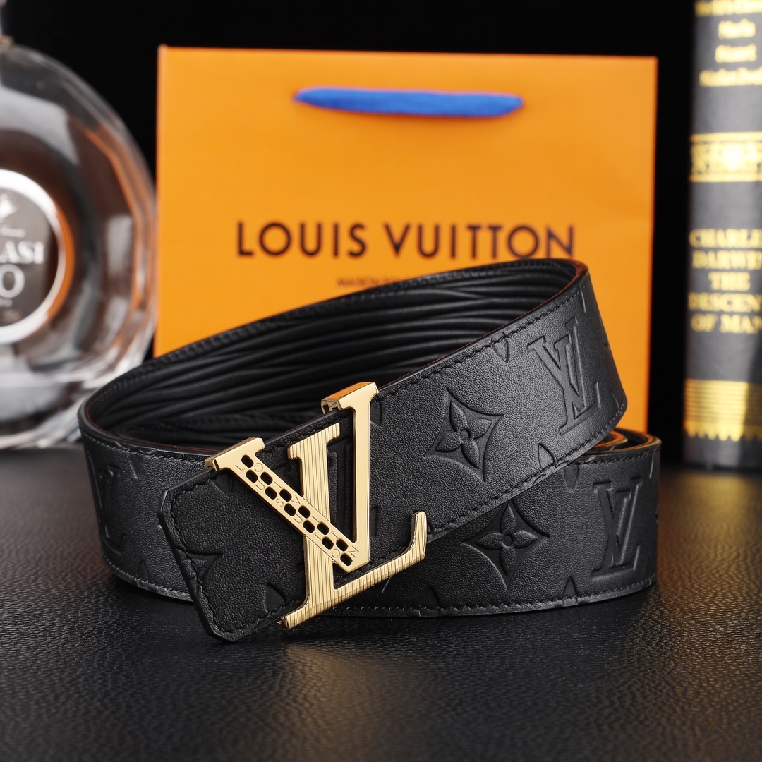 路易威登㊙️原单高端品质🎗专柜官网同步🌟支持NFC感应💎宽度3.8精美钢扣头💯意大利进口头层小牛皮原版花