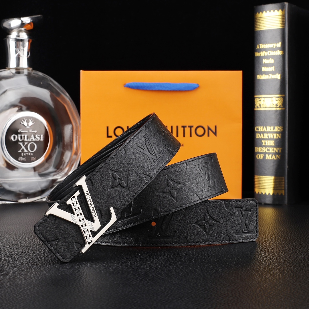 路易威登㊙️原单高端品质🎗专柜官网同步🌟支持NFC感应💎宽度3.8精美钢扣头💯意大利进口头层小牛皮原版花