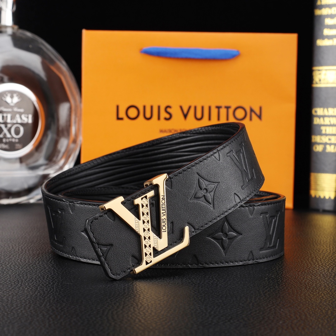 路易威登㊙️原单高端品质🎗专柜官网同步🌟支持NFC感应💎宽度3.8精美钢扣头💯意大利进口头层小牛皮原版花