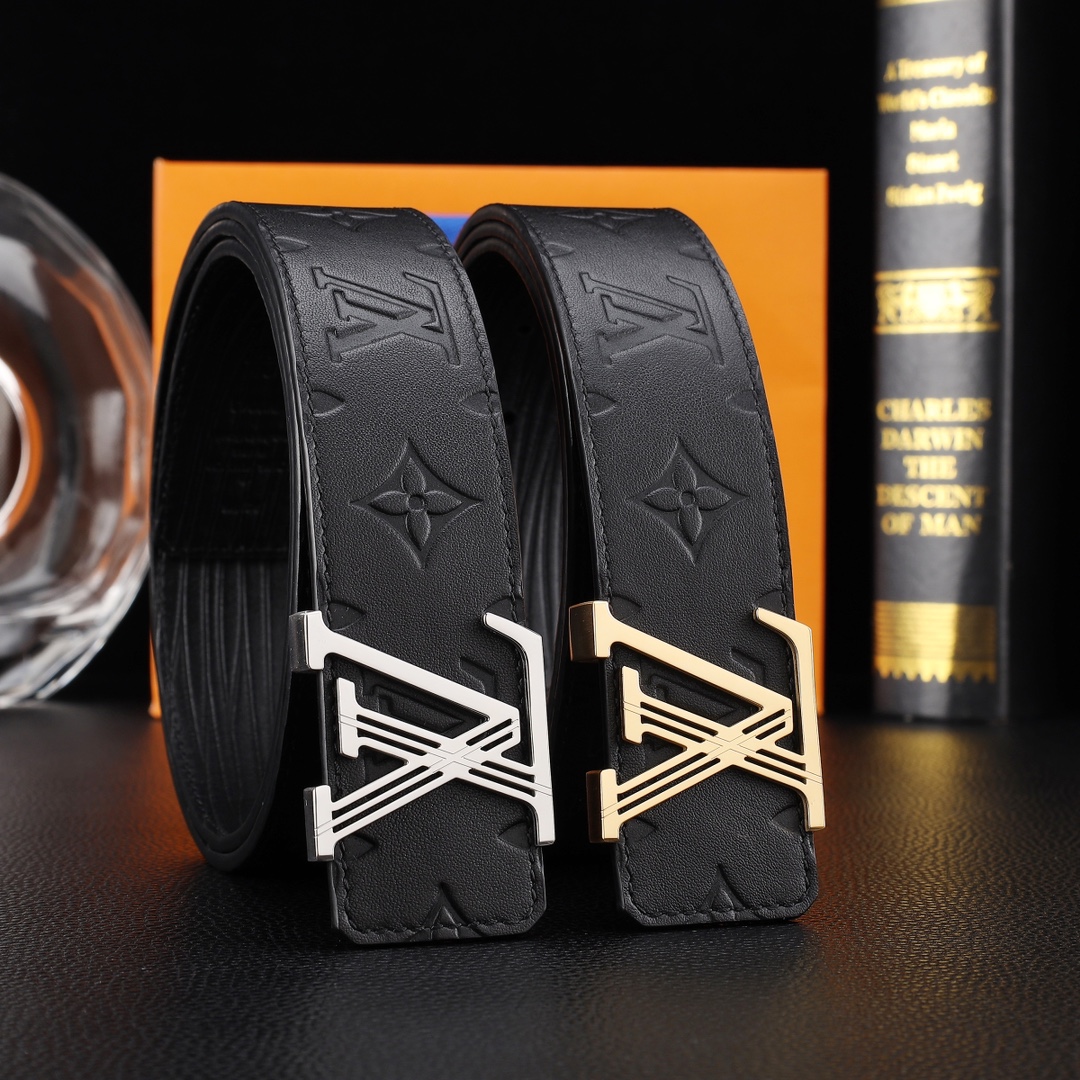 路易威登㊙️原单高端品质🎗专柜官网同步🌟支持NFC感应💎宽度3.8精美钢扣头💯意大利进口头层小牛皮原版花