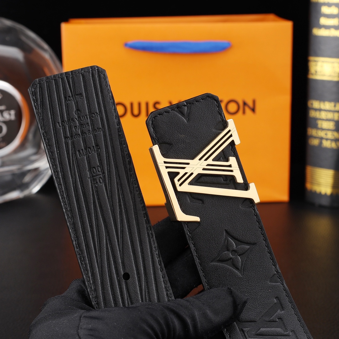 路易威登㊙️原单高端品质🎗专柜官网同步🌟支持NFC感应💎宽度3.8精美钢扣头💯意大利进口头层小牛皮原版花