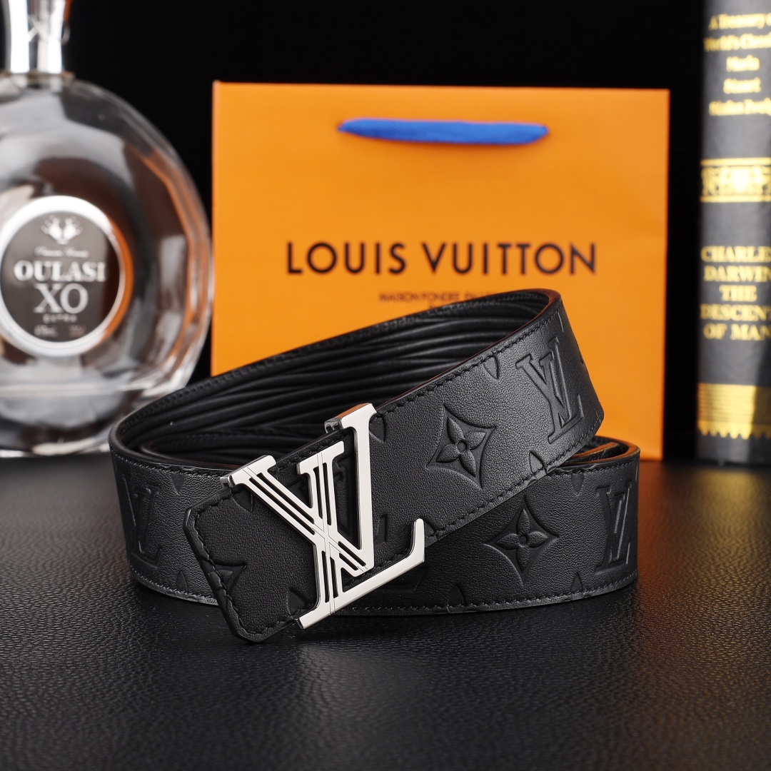 路易威登㊙️原单高端品质🎗专柜官网同步🌟支持NFC感应💎宽度3.8精美钢扣头💯意大利进口头层小牛皮原版花