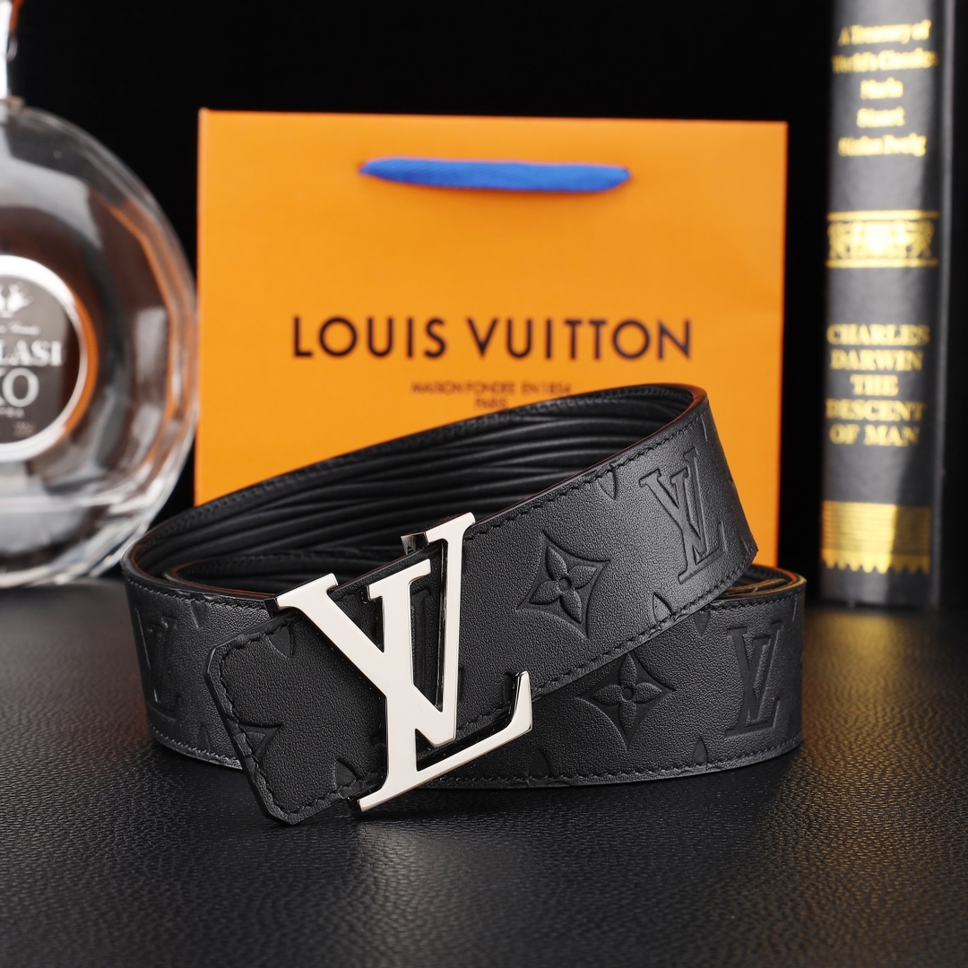 路易威登㊙️原单高端品质🎗专柜官网同步🌟支持NFC感应💎宽度3.8精美钢扣头💯意大利进口头层小牛皮原版花