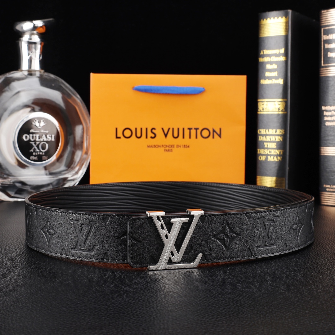 路易威登㊙️原单高端品质🎗专柜官网同步🌟支持NFC感应💎宽度3.8精美钢扣头💯意大利进口头层小牛皮原版花