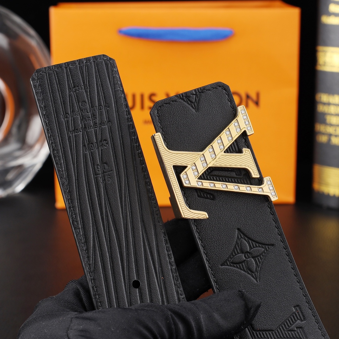 路易威登㊙️原单高端品质🎗专柜官网同步🌟支持NFC感应💎宽度3.8精美钢扣头💯意大利进口头层小牛皮原版花