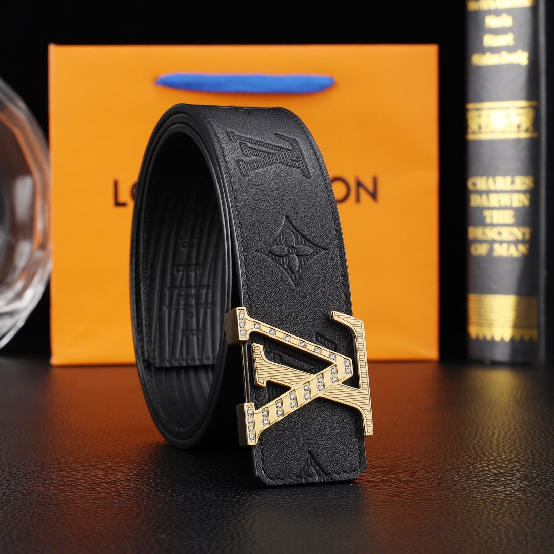 路易威登㊙️原单高端品质🎗专柜官网同步🌟支持NFC感应💎宽度3.8精美钢扣头💯意大利进口头层小牛皮原版花