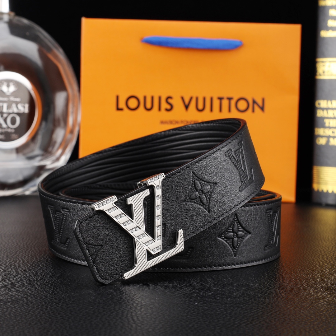 路易威登㊙️原单高端品质🎗专柜官网同步🌟支持NFC感应💎宽度3.8精美钢扣头💯意大利进口头层小牛皮原版花