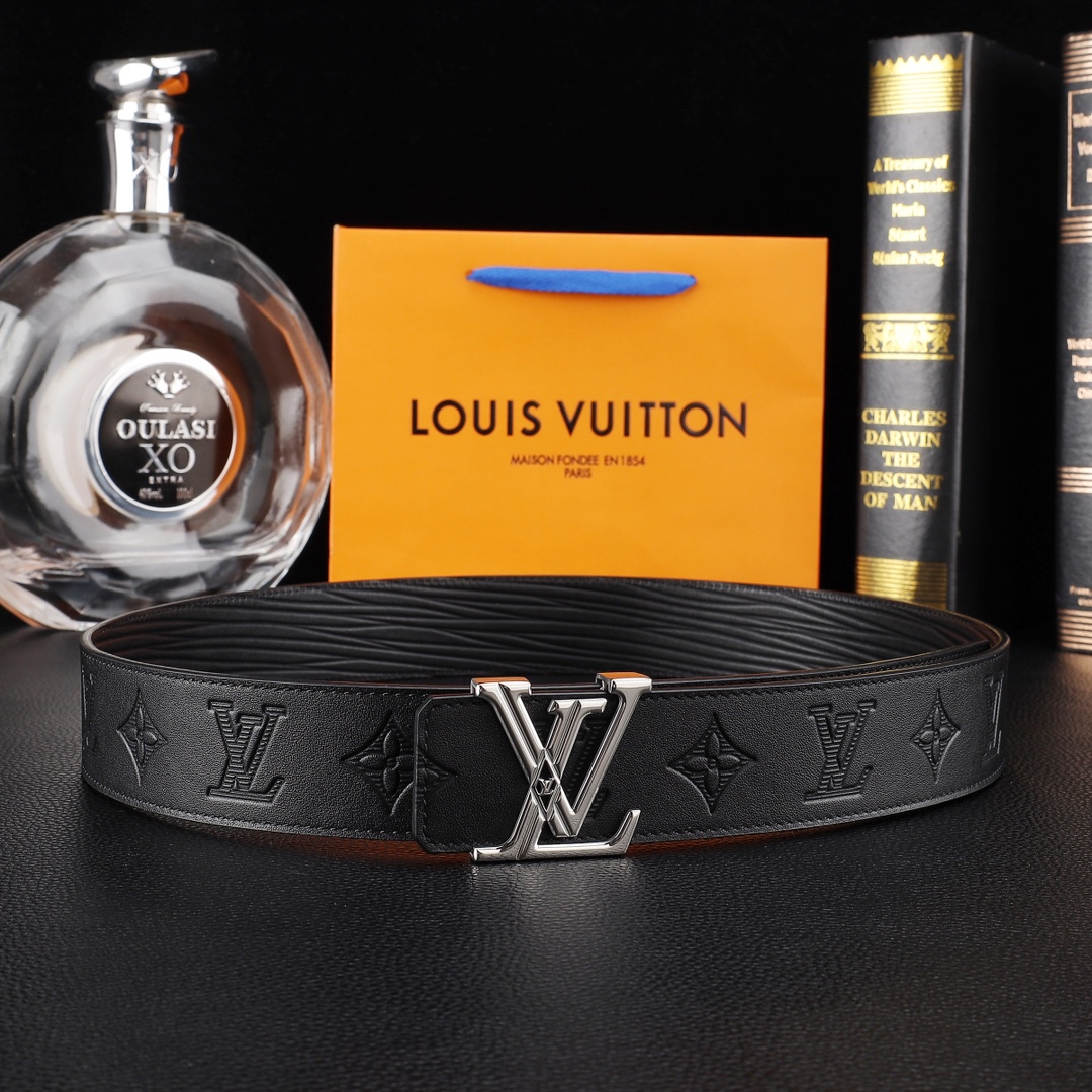 路易威登㊙️原单高端品质🎗专柜官网同步🌟支持NFC感应💎宽度3.8精美钢扣头💯意大利进口头层小牛皮原版花