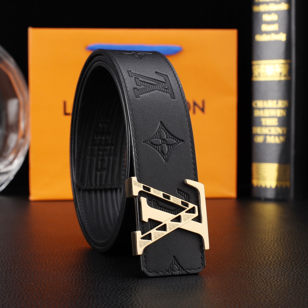 路易威登㊙️原单高端品质🎗专柜官网同步🌟支持NFC感应💎宽度3.8精美钢扣头💯意大利进口头层小牛皮原版花