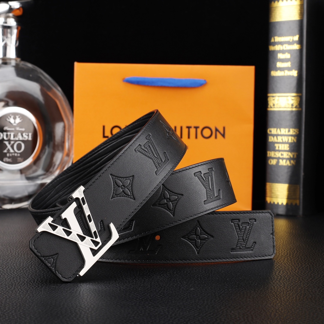 路易威登㊙️原单高端品质🎗专柜官网同步🌟支持NFC感应💎宽度3.8精美钢扣头💯意大利进口头层小牛皮原版花