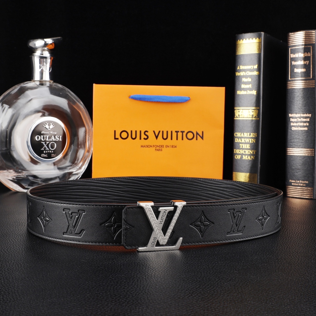 路易威登㊙️原单高端品质🎗专柜官网同步🌟支持NFC感应💎宽度3.8精美钢扣头💯意大利进口头层小牛皮原版花