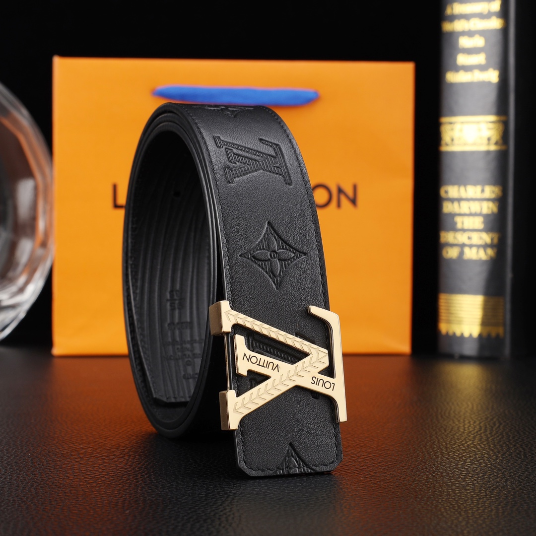 路易威登㊙️原单高端品质🎗专柜官网同步🌟支持NFC感应💎宽度3.8精美钢扣头💯意大利进口头层小牛皮原版花