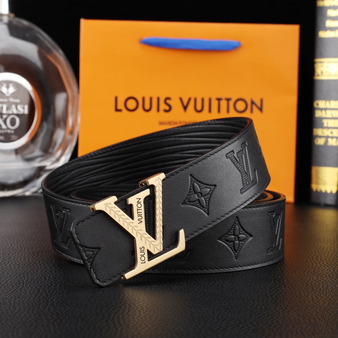 路易威登㊙️原单高端品质🎗专柜官网同步🌟支持NFC感应💎宽度3.8精美钢扣头💯意大利进口头层小牛皮原版花