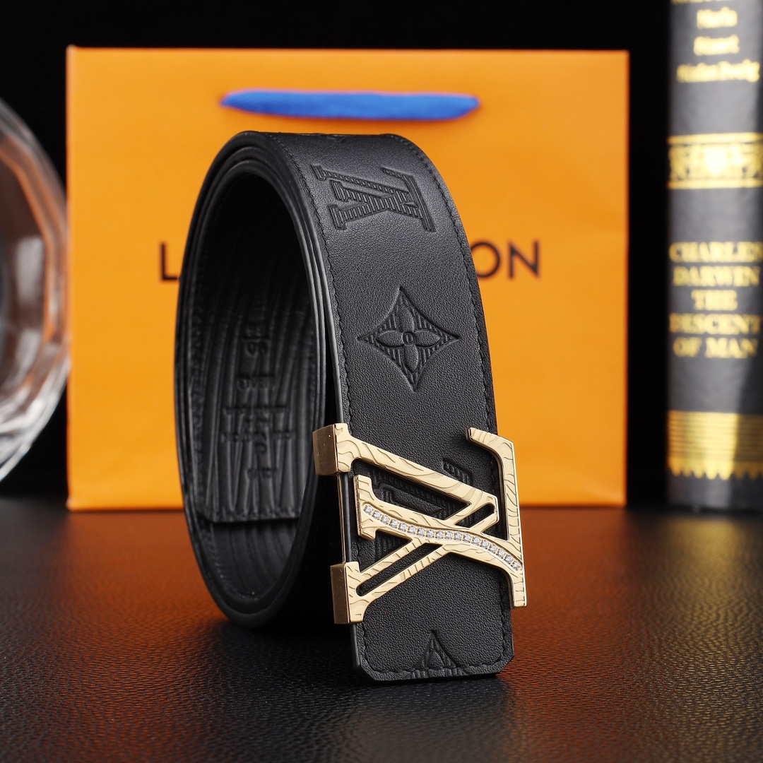 路易威登㊙️原单高端品质🎗专柜官网同步🌟支持NFC感应💎宽度3.8精美钢扣头💯意大利进口头层小牛皮原版花