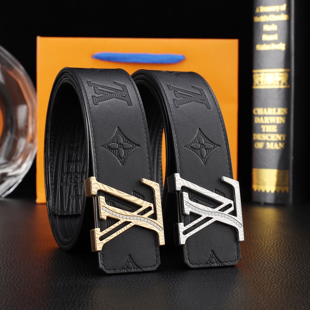 路易威登㊙️原单高端品质🎗专柜官网同步🌟支持NFC感应💎宽度3.8精美钢扣头💯意大利进口头层小牛皮原版花