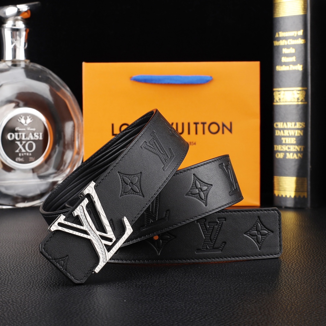 路易威登㊙️原单高端品质🎗专柜官网同步🌟支持NFC感应💎宽度3.8精美钢扣头💯意大利进口头层小牛皮原版花