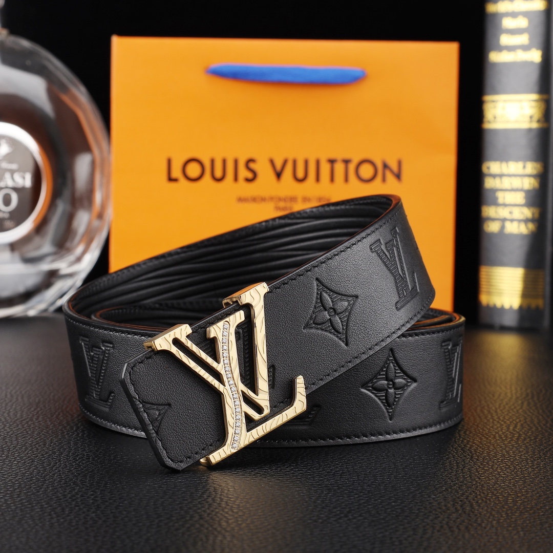 路易威登㊙️原单高端品质🎗专柜官网同步🌟支持NFC感应💎宽度3.8精美钢扣头💯意大利进口头层小牛皮原版花