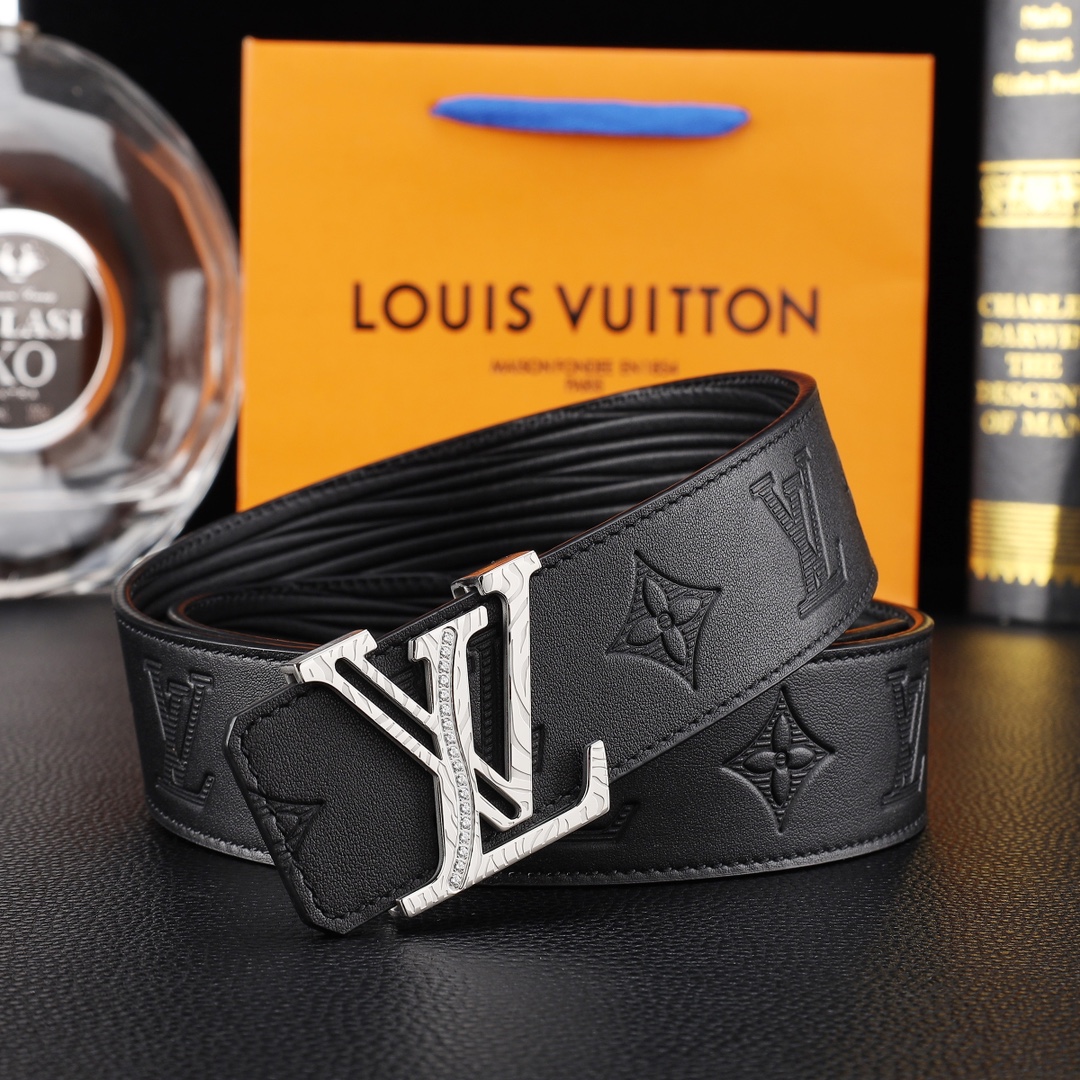 路易威登㊙️原单高端品质🎗专柜官网同步🌟支持NFC感应💎宽度3.8精美钢扣头💯意大利进口头层小牛皮原版花