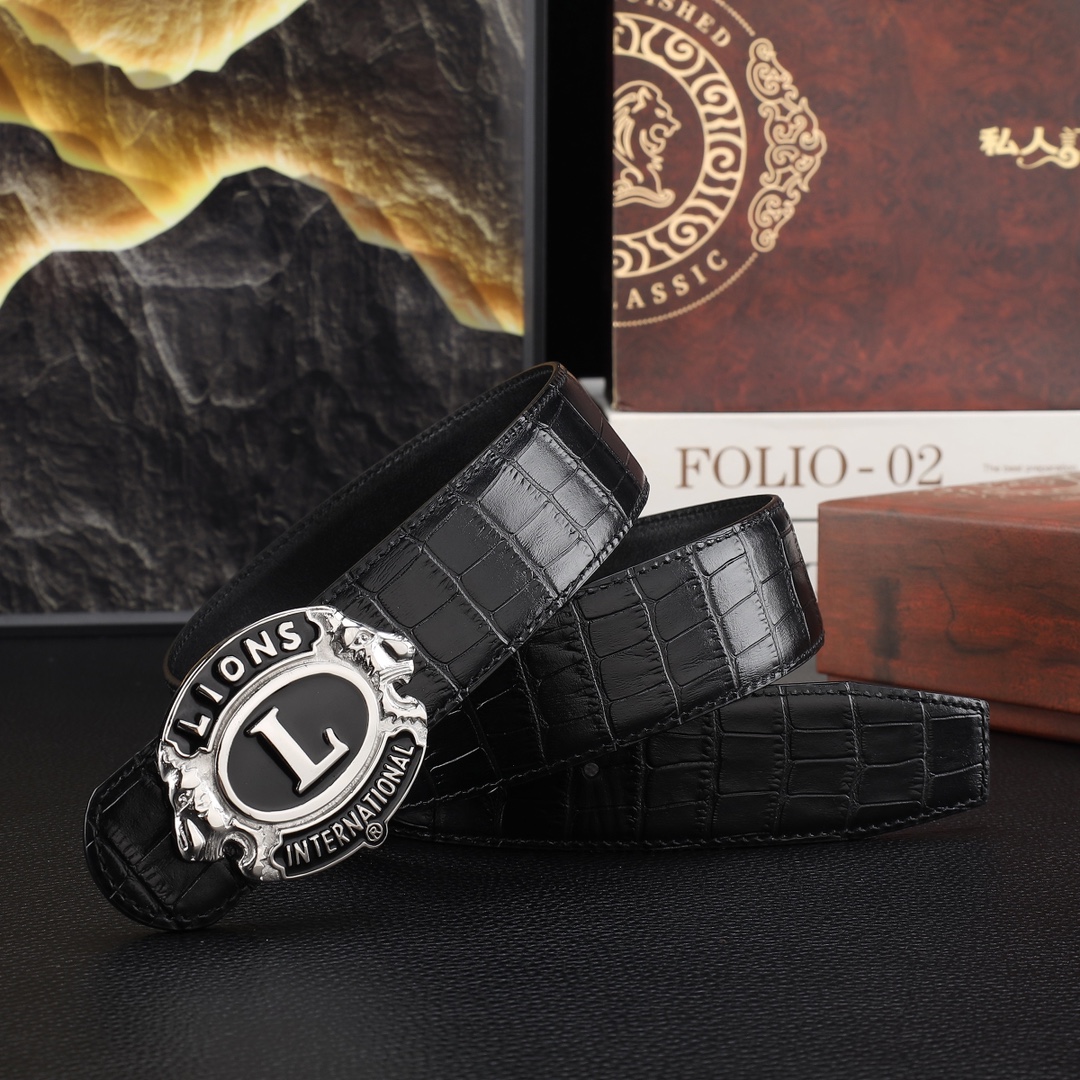 路易威登男士冲孔腰带- 宽度38MM 316精品钢扣  永不掉色 精工打造  压花工艺 手感柔软 创