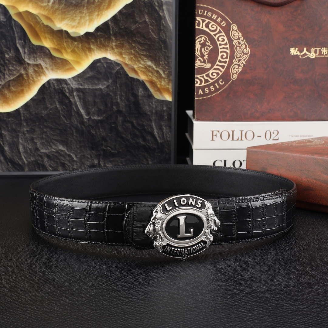 路易威登男士冲孔腰带- 宽度38MM 316精品钢扣  永不掉色 精工打造  压花工艺 手感柔软 创