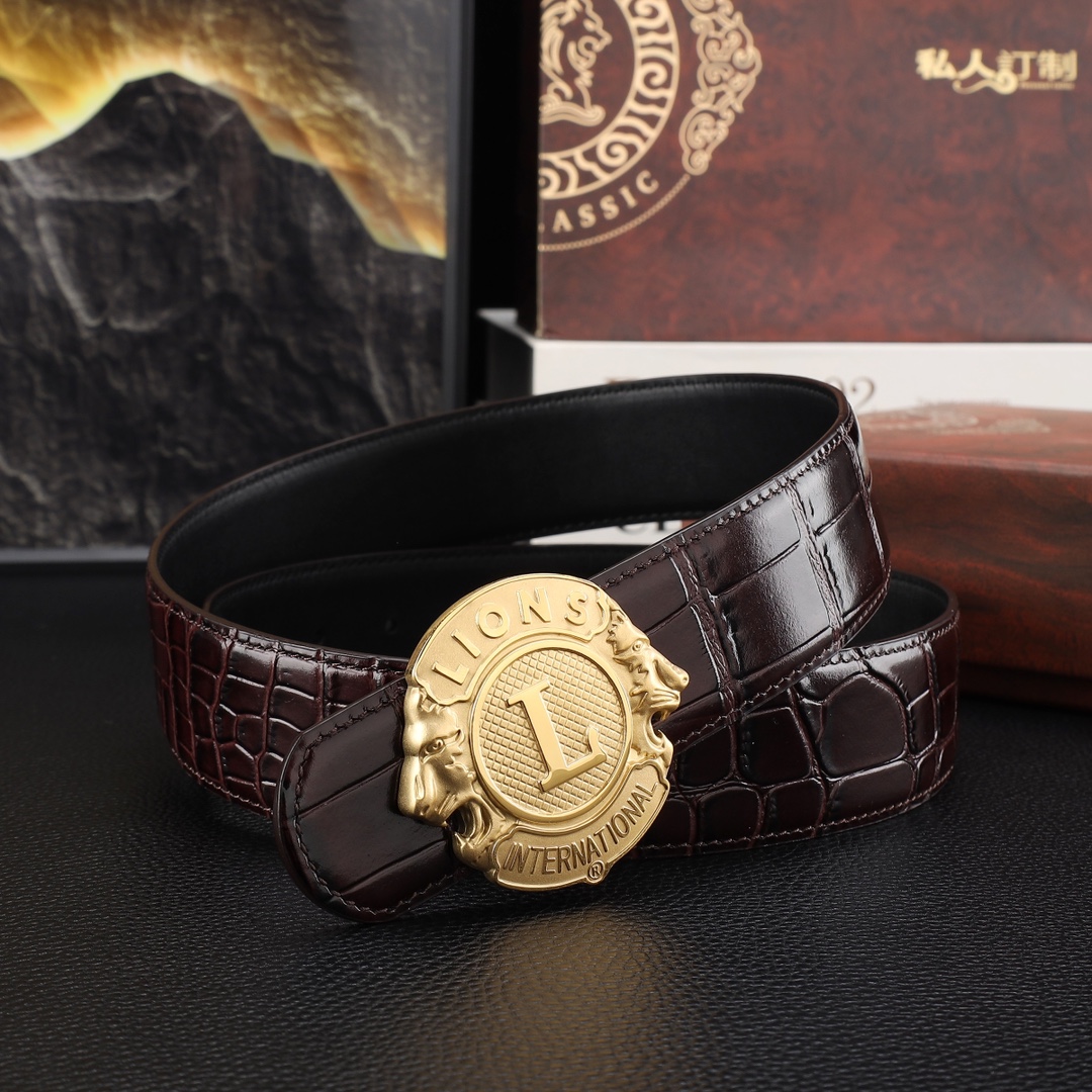 路易威登男士冲孔腰带- 宽度38MM 316精品钢扣  永不掉色 精工打造  压花工艺 手感柔软 创
