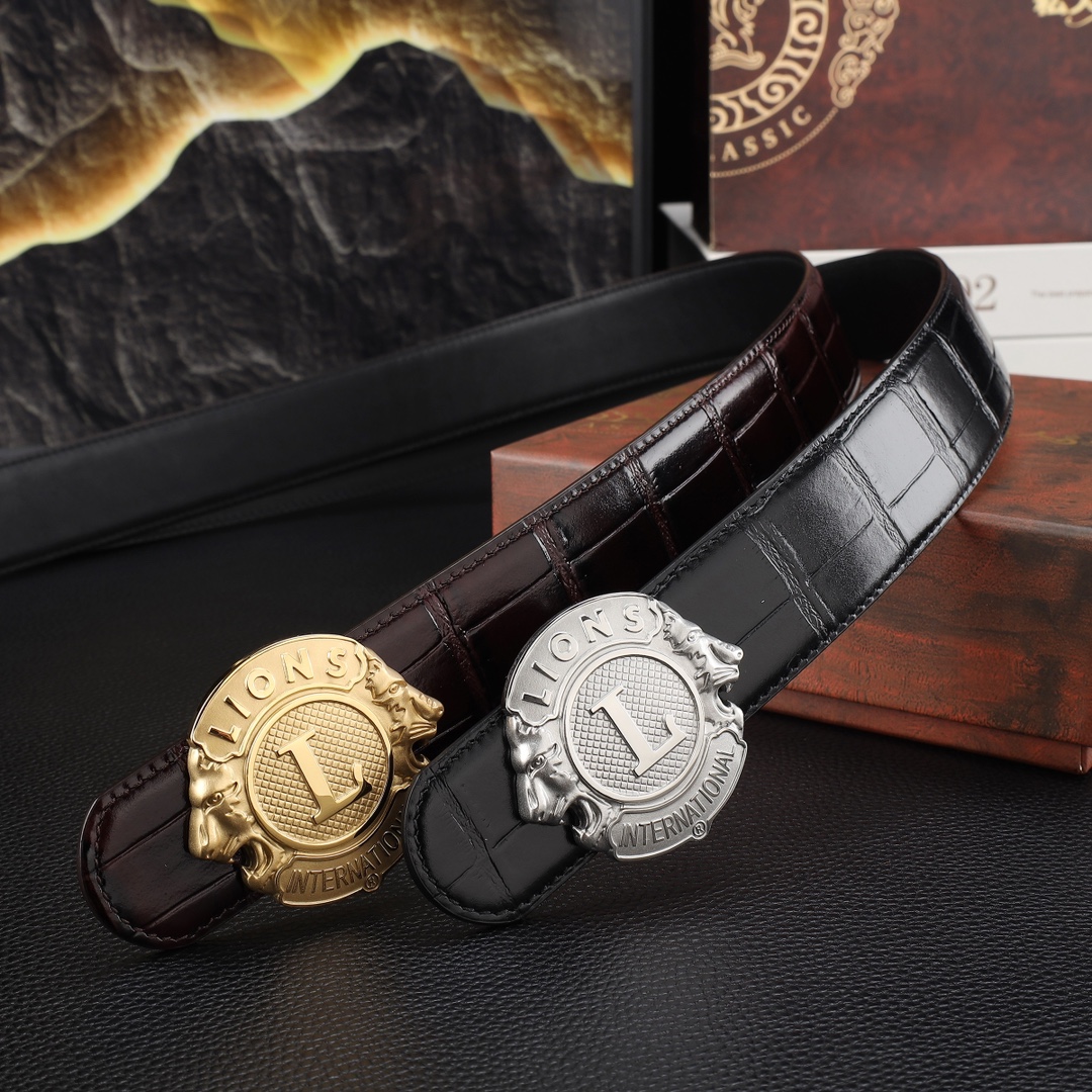 路易威登男士冲孔腰带- 宽度38MM 316精品钢扣  永不掉色 精工打造  压花工艺 手感柔软 创