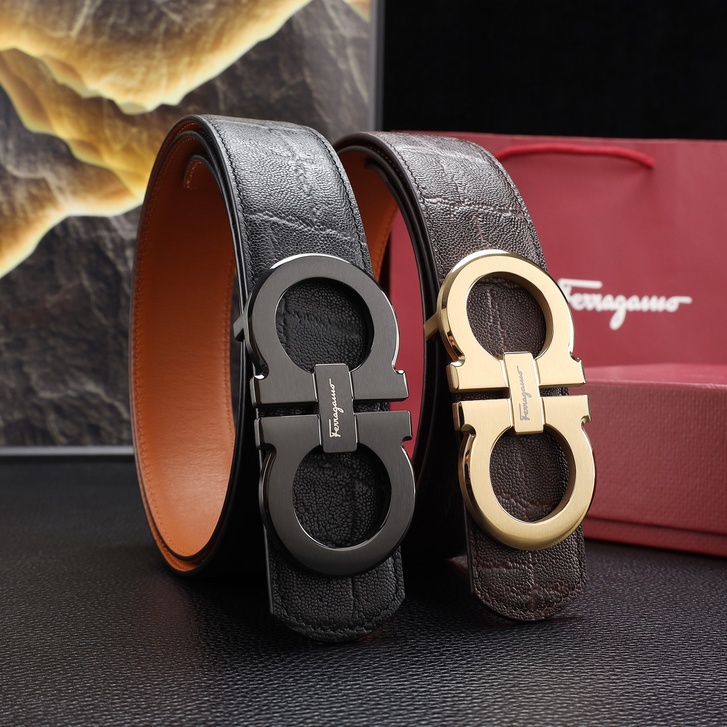 菲挂格慕男士冲孔腰带- 宽度38MM 316精品钢扣  永不掉色 精工打造  压花工艺 手感柔软 古