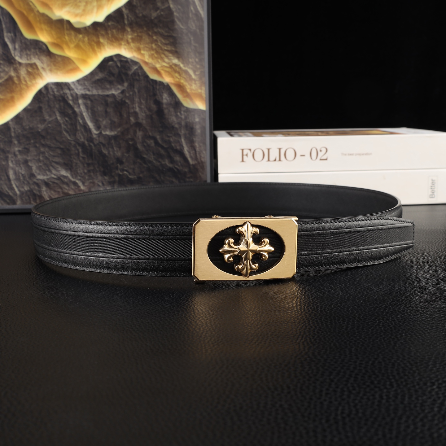 克罗心 头层牛皮自动带 宽3.5CM  官网同步，不锈钢金属标识，适合商务低调人士！自动扣款式 广