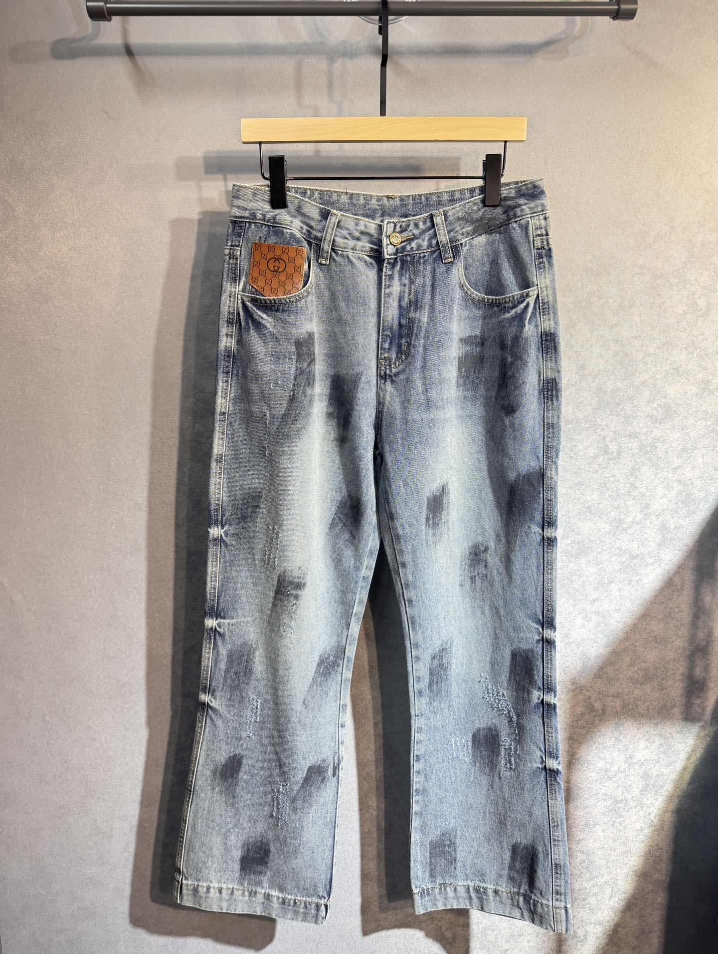 🔥GUCCI 古奇 春夏新品阔腿牛仔裤🔥专柜热销款 品味与价值共享 身穿着非常舒适 低调不失奢华 穿出去