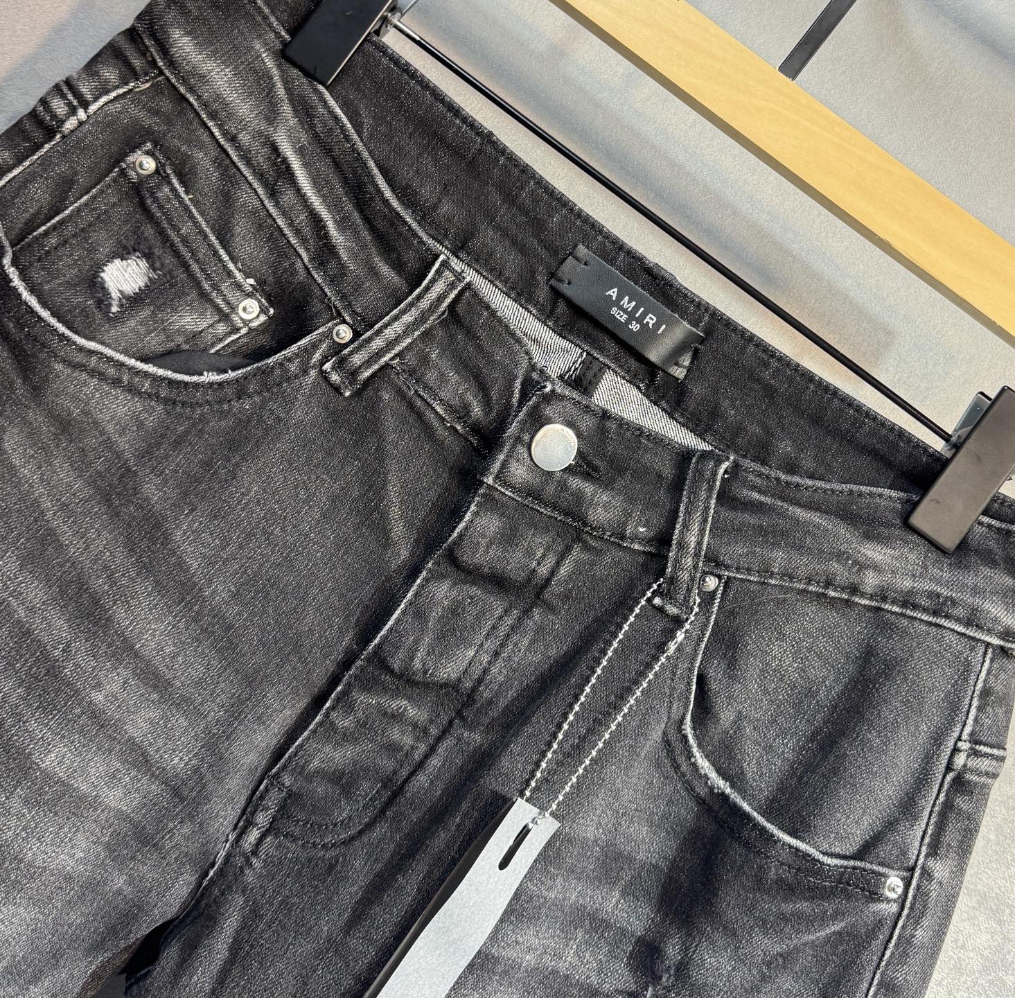 “AMIRI 25ss New Jeans: Comfortable, Luxury, High-Quality Turkish Cotton, Straight-Fit, Sizes 29-38” - 图片 4