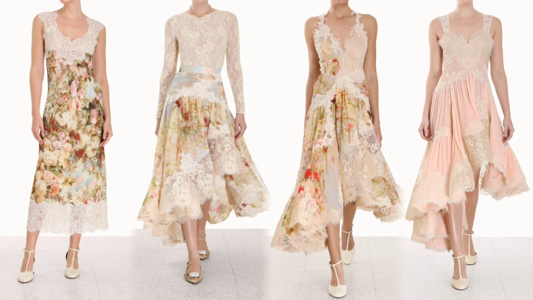 Zimmermann Clothing Dresses Skirts Rose Lace Silk