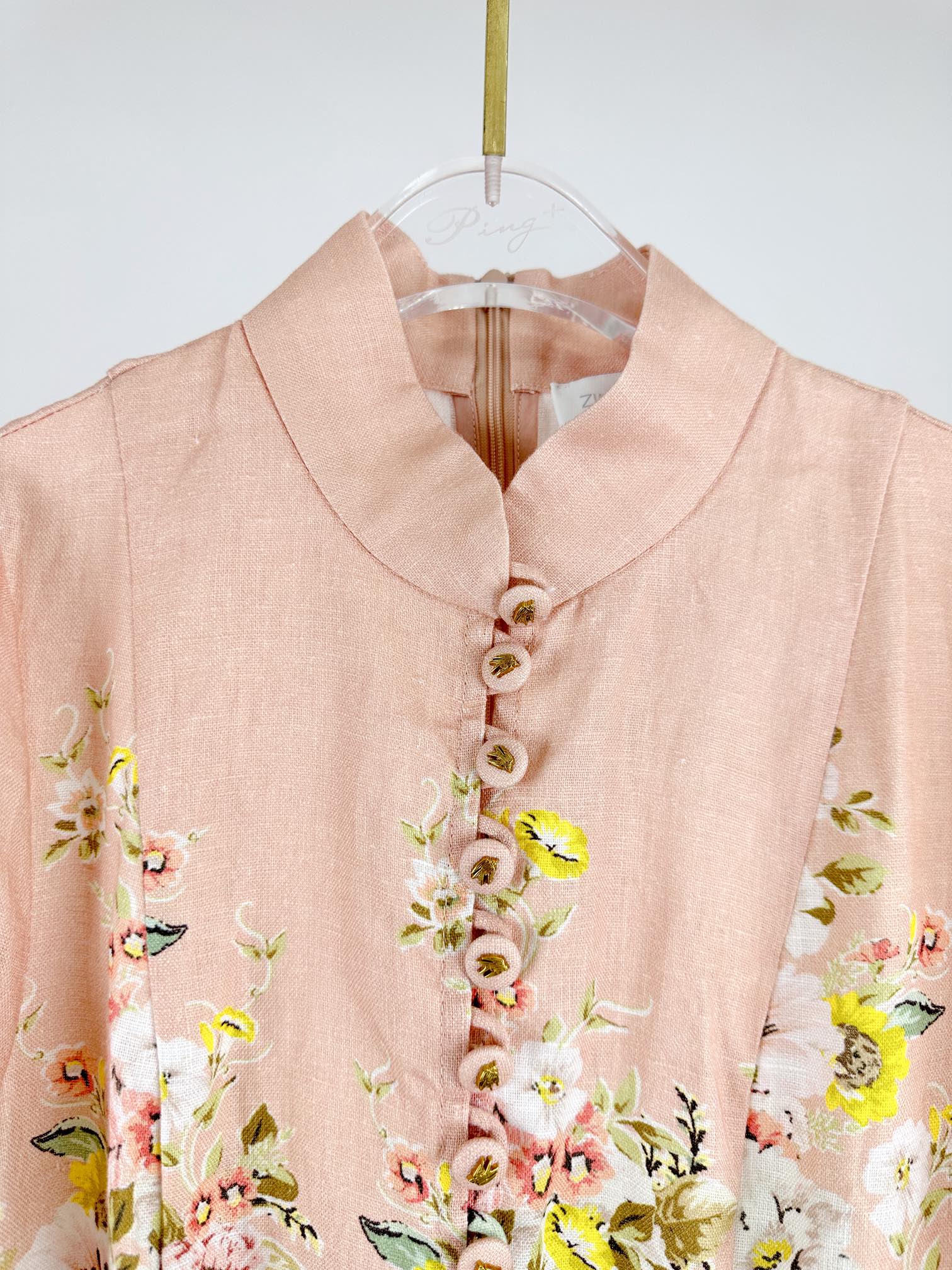 Zimmermann Matchmaker Linen Mini Dress with Floral Button Detail 3 i1701844785 4495 7