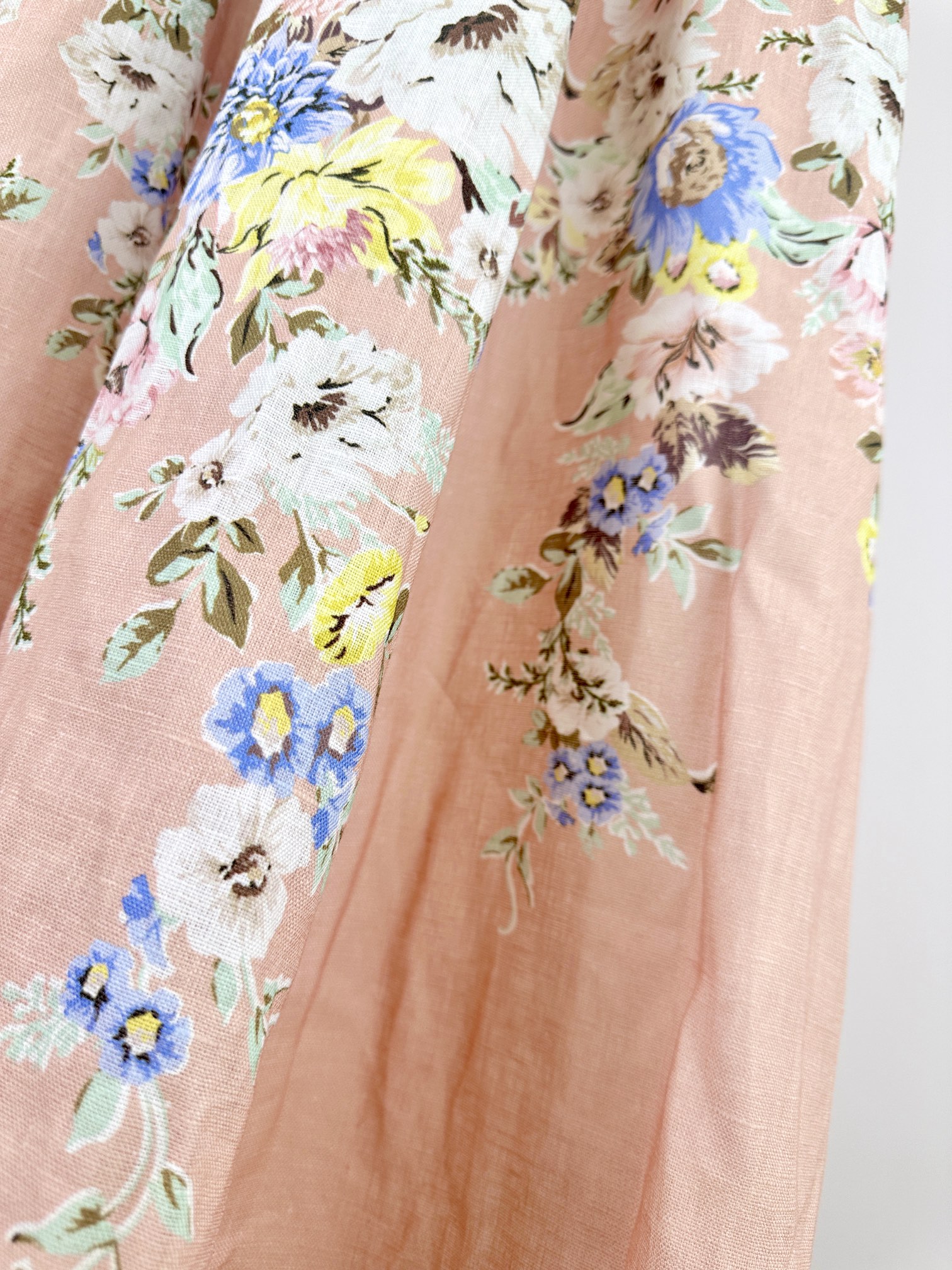 Zimmermann Matchmaker Linen Midi Dress - Floral Button High Neck Lantern Sleeve 8 i1703742247 5659 0
