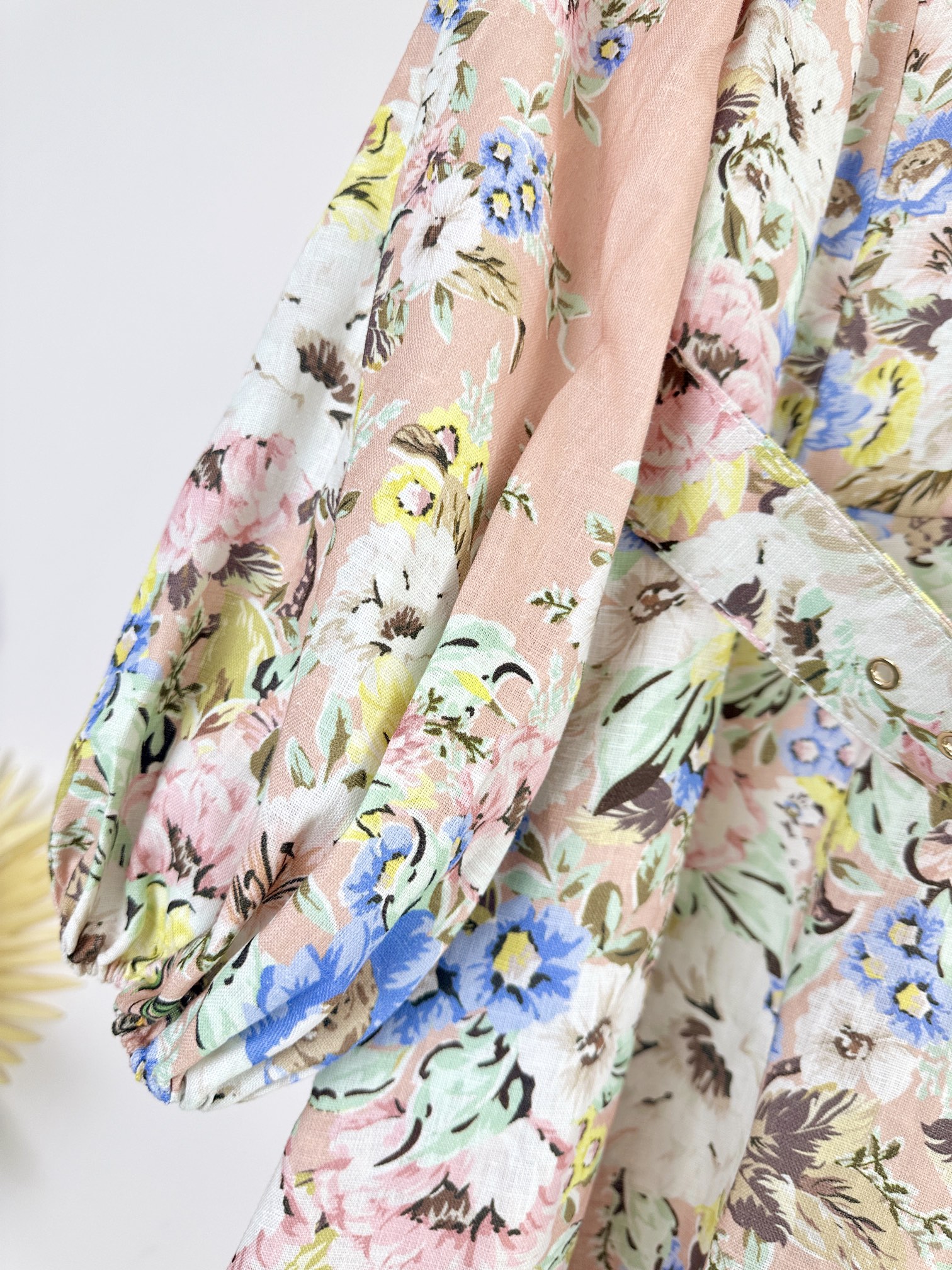 Zimmermann Matchmaker Linen Midi Dress - Floral Button High Neck Lantern Sleeve 5 i1703742247 9312 0