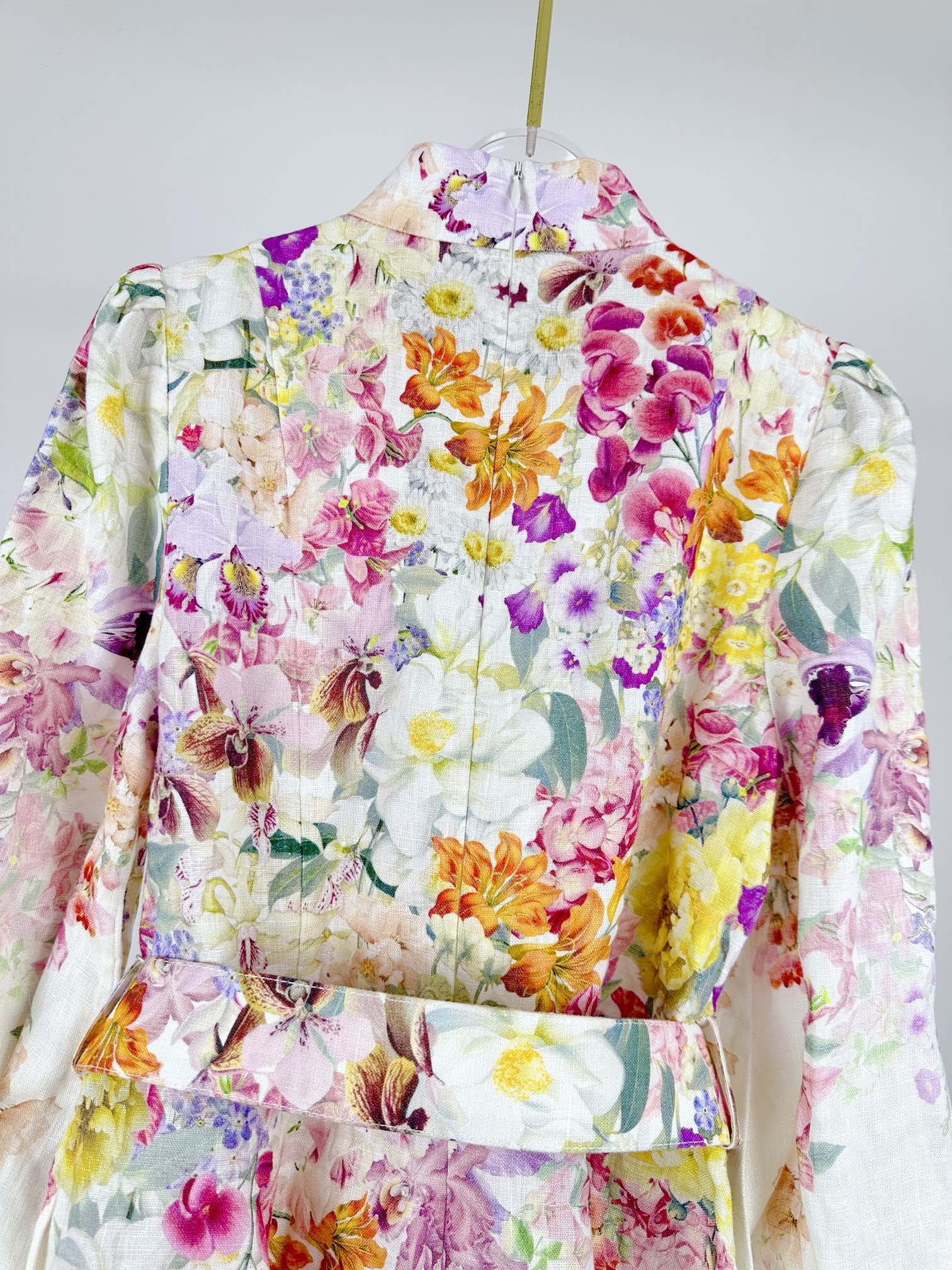 Zimmermann Natura Linen Mini Dress with Lantern Sleeves and Detachable Belt 4 i1712555063 44 3
