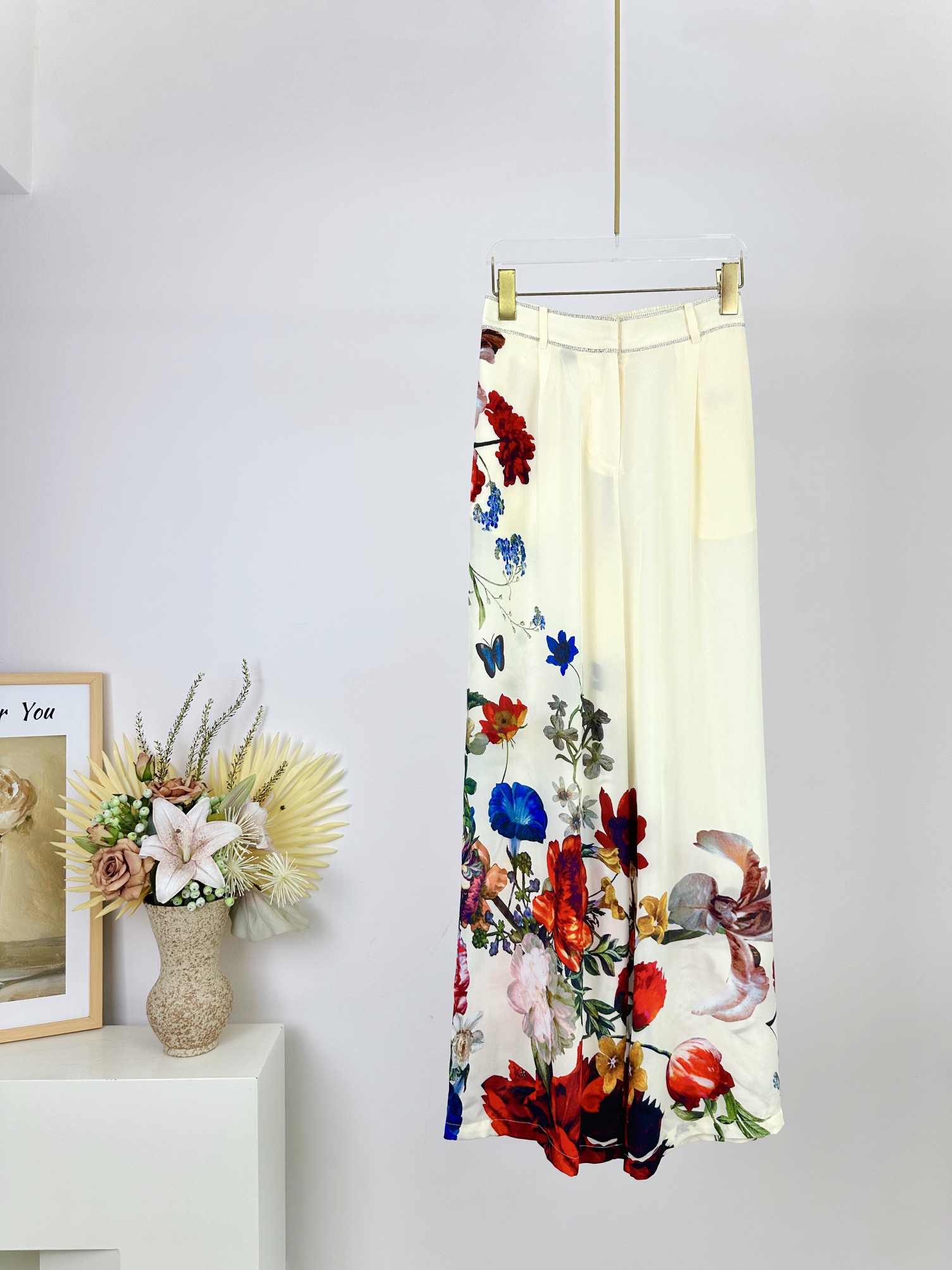 “Camilla: Stylish Silk Jumpsuit with Crystal Details and Pockets”